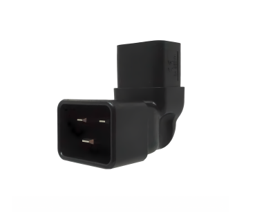 DINIC Netzadapter C19 auf C20 gewinkelt, YL-3318L-2 IEC 60320-C19/20 seitwärts gewinkelt, unten/oben